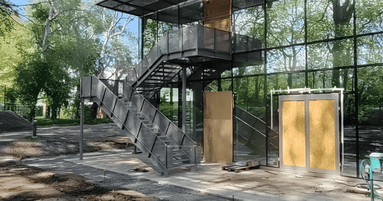 escaliers métalliques extérieurs construits par cmétal à hossegor